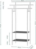 EUGAD Handtuchständer mit 3 Stangen Metall Holzwerkstoff Schwarz Beige Bild 3