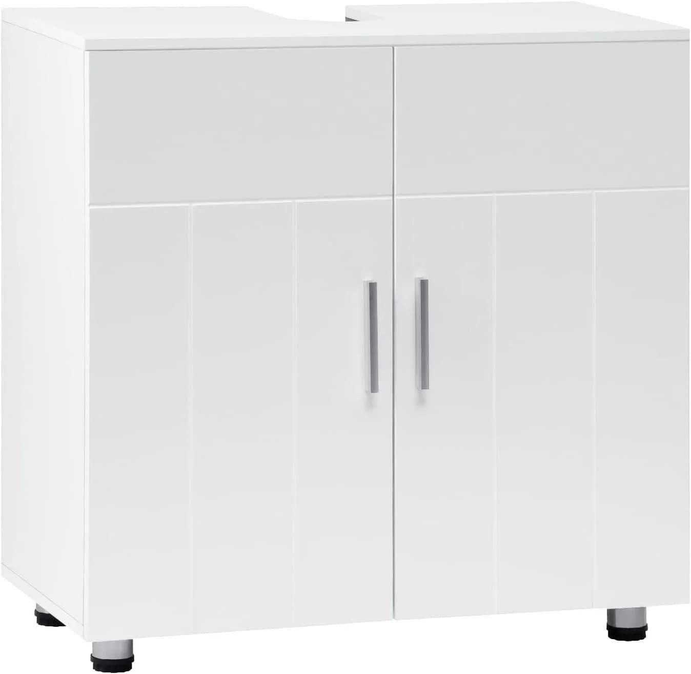 EUGAD Waschbeckenunterschrank Weiß Landhausstil MDF - Bild 2