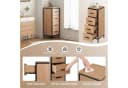 EUGAD Hochschrank mit 4 Schubladen Braun/Schwarz Metall Bild 1