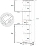 EUGAD Hochschrank Weiß 5 Fächer 1 Schublade Skandinavisch Bild 3