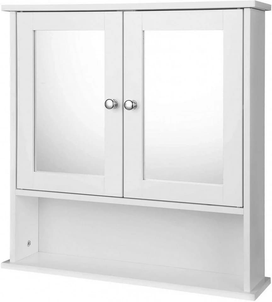 EUGAD Spiegelschrank Hängeschrank mit Tür Weiß/Grau - Bild 2