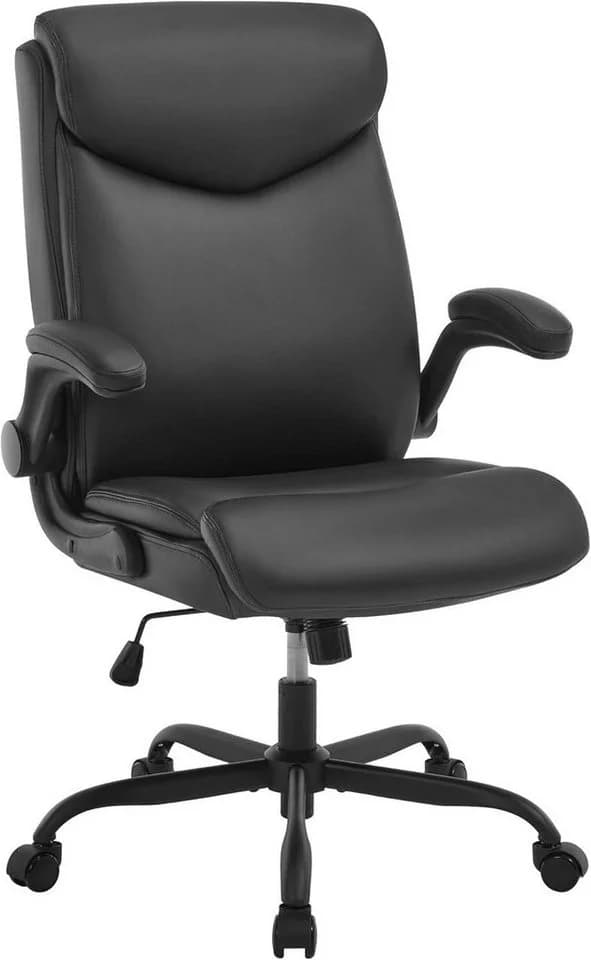 EUGAD Bürostuhl Schwarz mit Wippmechanik und hochklappbaren Armlehnen - Bild 2