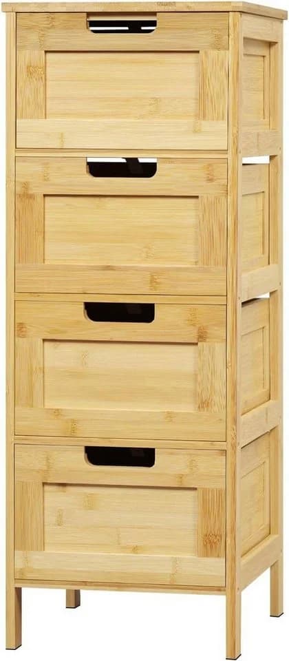 EUGAD Badkommode Bambus 4 Schubladen 30x80x30 cm - Bild 2