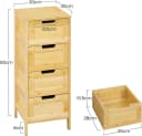 EUGAD Badkommode Bambus 4 Schubladen 30x80x30 cm Bild 3