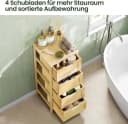 EUGAD Badkommode Bambus 4 Schubladen 30x80x30 cm Bild 4