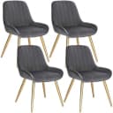 EUGAD Esszimmerstuhl 4er Set Retro Samt Metallbeine Grau Bild 2