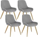 EUGAD Esszimmerstuhl 4er Set Retro Samt Metallbeine Bild 2