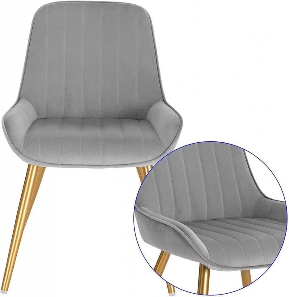 EUGAD Esszimmerstuhl 4er Set Retro Samt Metallbeine - Bild 5