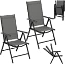 EUGAD Gartenstuhl 2er Set Klappbar 7-fach Verstellbar Grau Bild 2