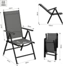 EUGAD Gartenstuhl 2er Set Klappbar 7-fach Verstellbar Grau Bild 3