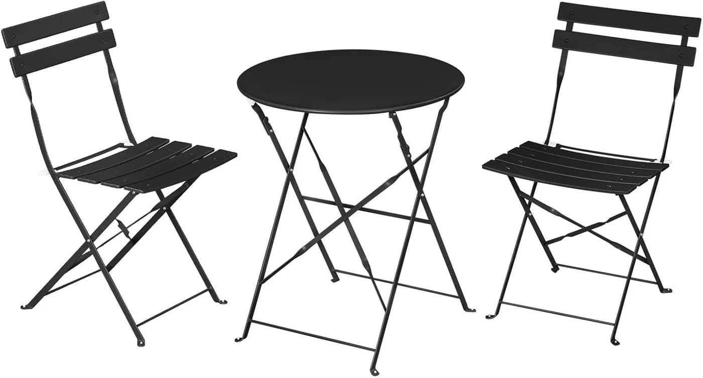 EUGAD Balkonset 3-teilig Bistrotisch mit 2 Stühlen klappbar - Bild 2