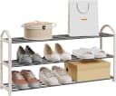 EUGAD Schuhregal 3-Ebenen Metallrohrgestell Creme Grau Schwarz Bild 2