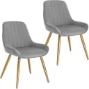 EUGAD Esszimmerstuhl 2er Set Retro Samt Metallbeine Bild 2