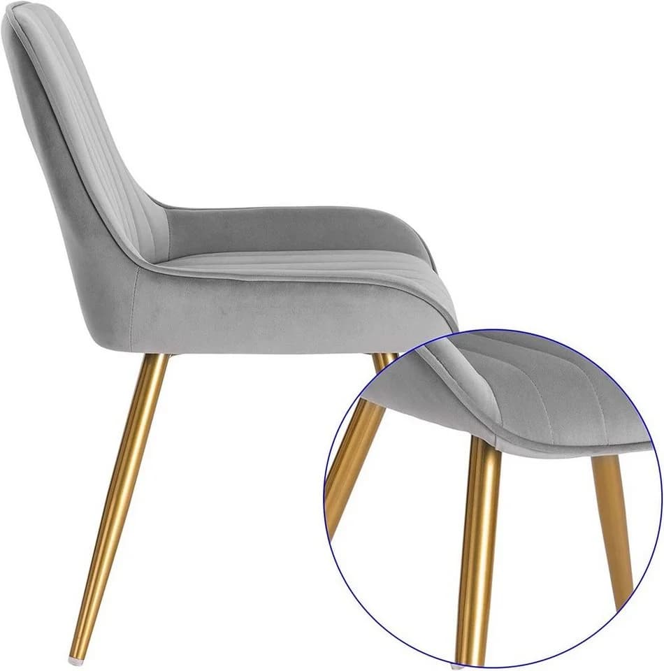 EUGAD Esszimmerstuhl 2er Set Retro Samt Metallbeine - Bild 5