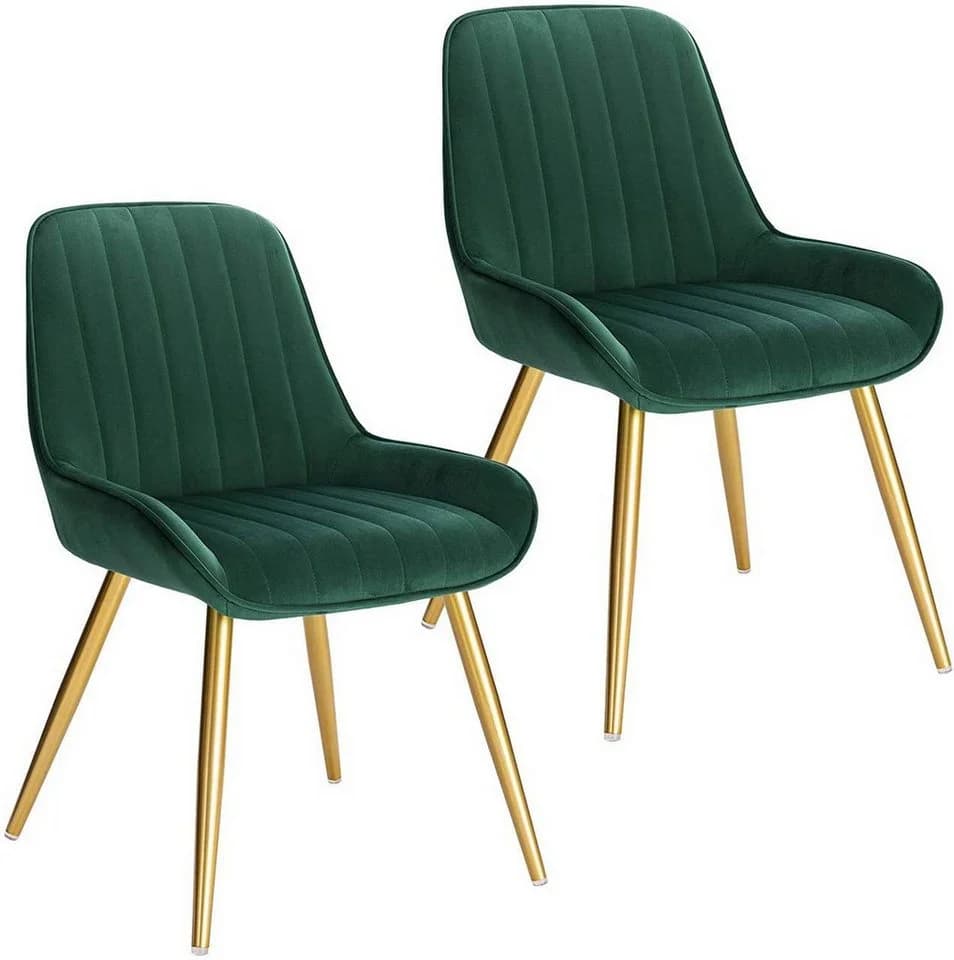 EUGAD Esszimmerstuhl 2er Set Retro Samt Metallbeine - Bild 2