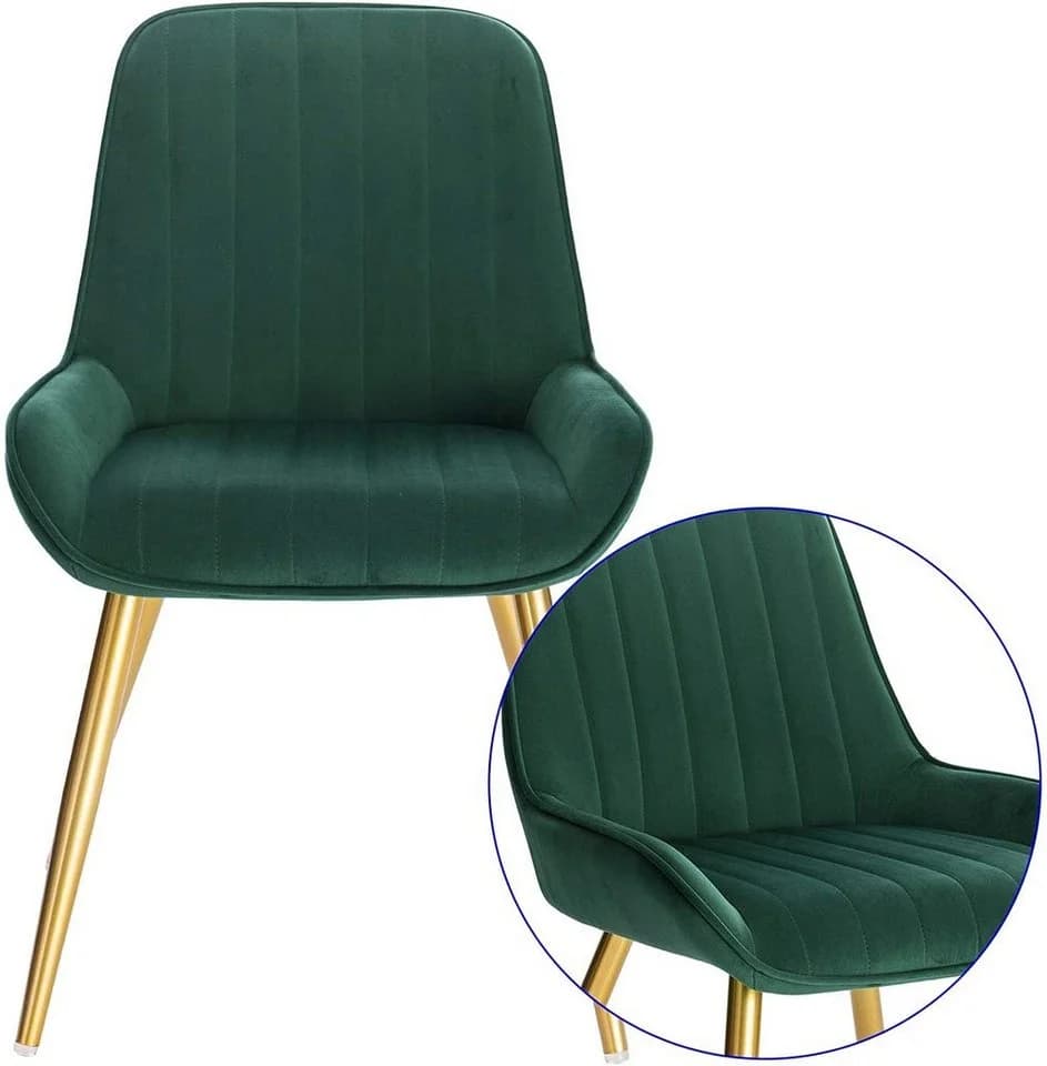 EUGAD Esszimmerstuhl 2er Set Retro Samt Metallbeine - Bild 5