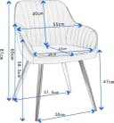EUGAD Polsterstuhl Grau Samt Metallbeine Ergonomisch Bild 4