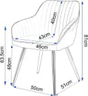 EUGAD Polsterstuhl Schwarz Samt Metallbeine Ergonomisch Bild 4