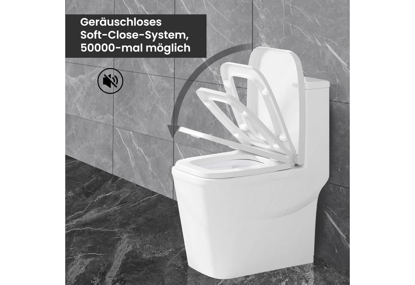 EUGAD WC-Sitz mit Absenkautomatik Weiß Kunststoff