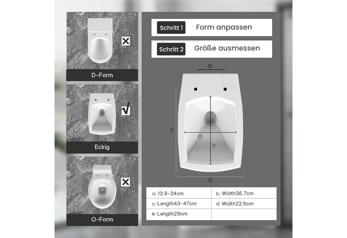 EUGAD WC-Sitz mit Absenkautomatik Weiß Kunststoff - Bild 5