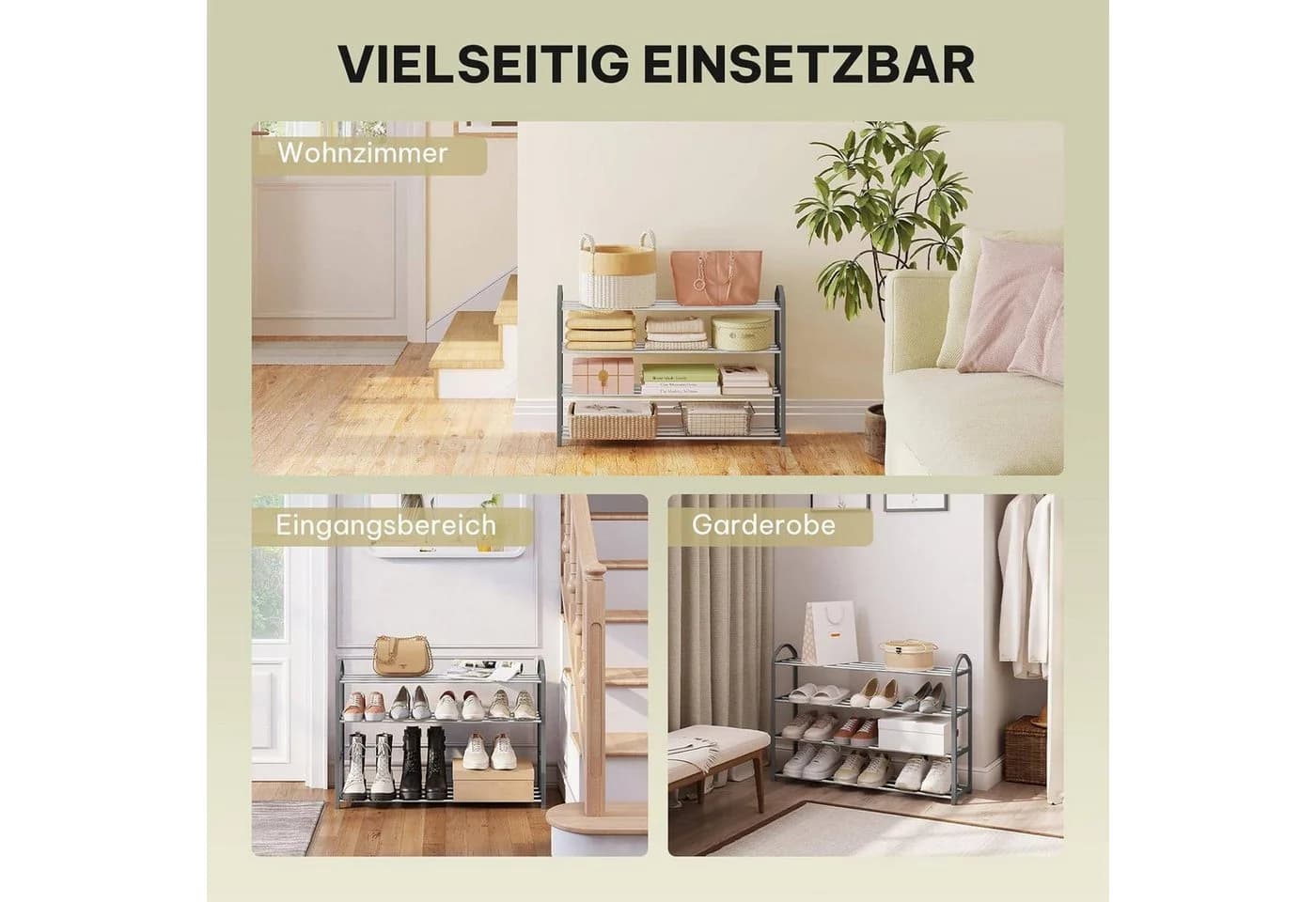 EUGAD Schuhregal 4-Ebenen Metallrohrgestell - Bild 4