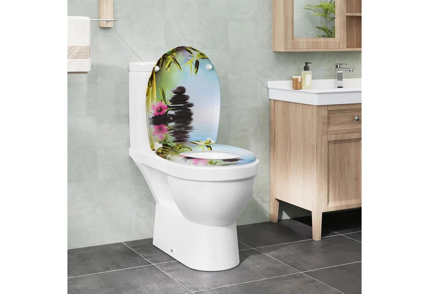 EUGAD WC-Sitz mit Absenkautomatik O-förmig Weiß - Bild 3