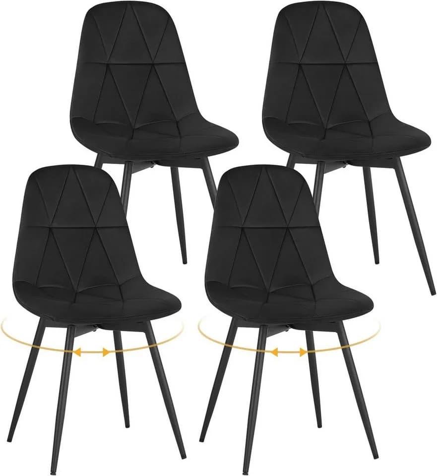 EUGAD Esszimmerstuhl 4er Set Schwarz Grau Braun Drehstuhl - Bild 2