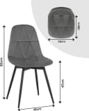 EUGAD Esszimmerstuhl 4er Set Schwarz Grau Braun Drehstuhl Bild 3