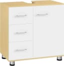 EUGAD Waschbeckenunterschrank Weiß Grau 3 Schubladen Bad Bild 2