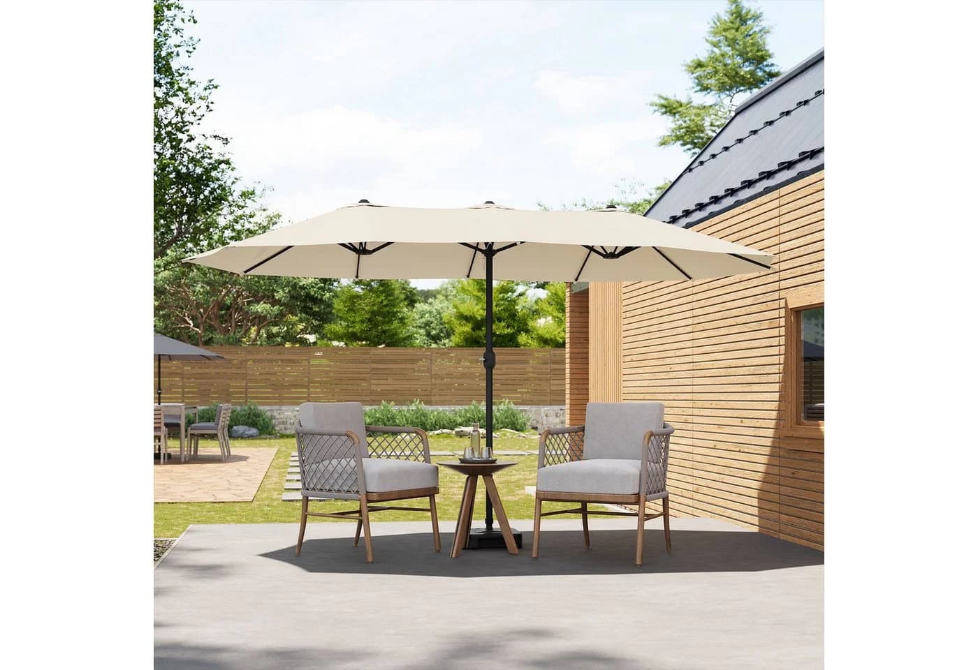 EUGAD Sonnenschirm Outdoor UPF50+ mit Kurbelmechanismus
