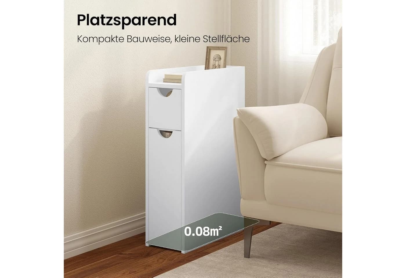 EUGAD Badkommode Weiß mit Schublade und Anti-Kipp-Vorrichtung - Bild 5