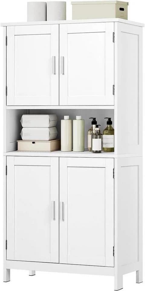 EUGAD Badkommode 4 Türen Mehrzweckschrank Weiß - Bild 2