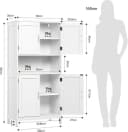 EUGAD Badkommode 4 Türen Mehrzweckschrank Weiß Bild 3