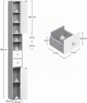 EUGAD Hochschrank schmal weiß/grau wasserabweisend Bild 3