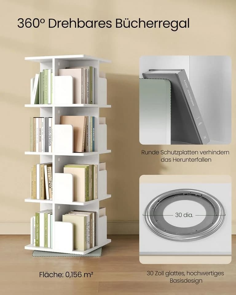 EUGAD Bücherregal 4 Ebenen 360° Drehbar MDF - Bild 5