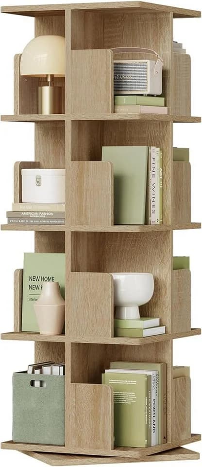 EUGAD Bücherregal 360° drehbar 4 Ebenen MDF - Bild 2