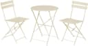 EUGAD Balkonset 3-tlg. Klappbar Metall Beige/Blau Bild 2