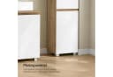 EUGAD Badkommode Hochschrank schmal Weiß/Braune Holzoptik Bild 5