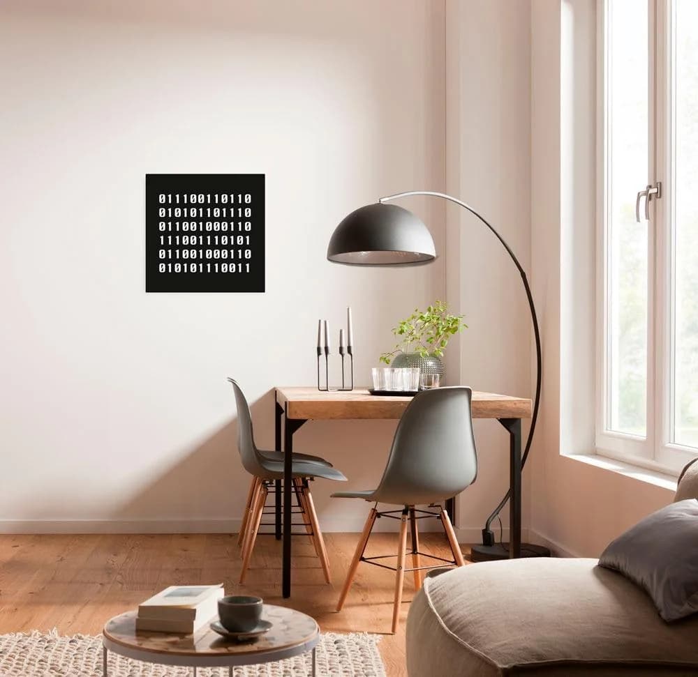 Komar Leinwandbild Typo Naughty Binary 40x40 cm Schwarz/Weiß