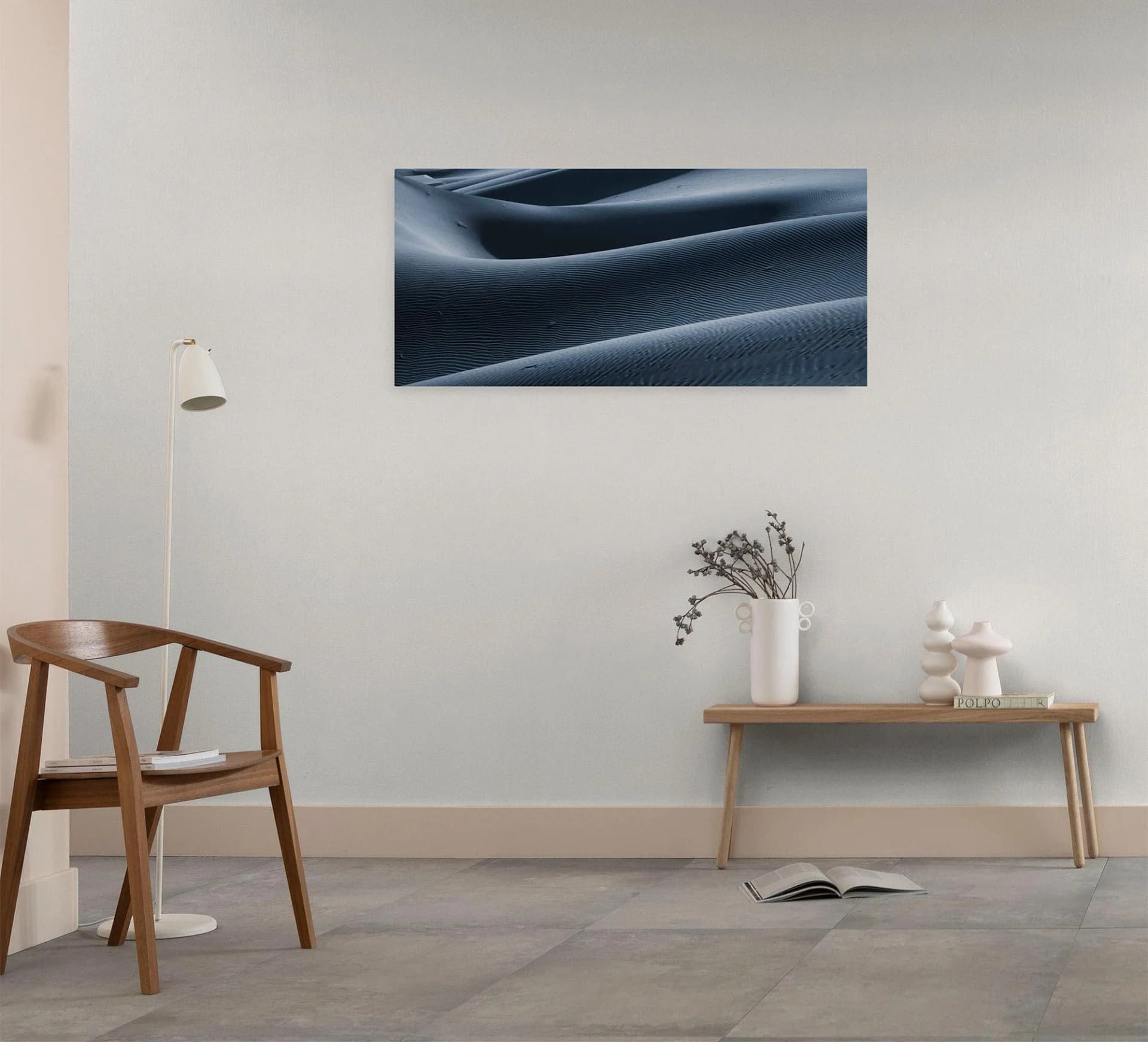 Leinwandbild Shapeshifter 90x40 cm Blau Weiß