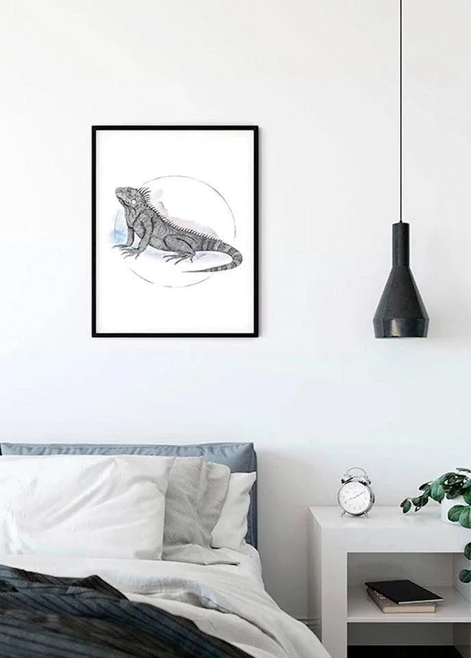 Bild KOMAR Iguana Watercolor bunt Wandbild ohne Rahmen