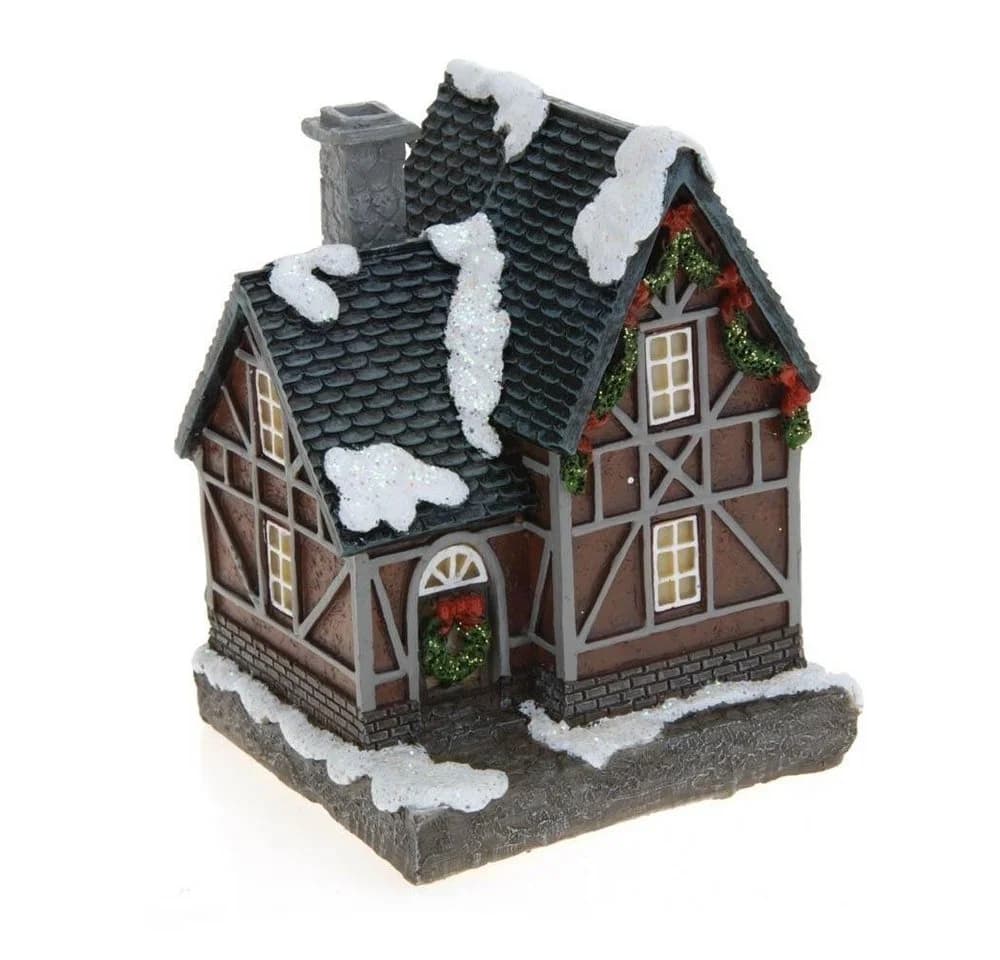 ToCi Beleuchtetes Weihnachtsdorf 5-teilig mit LED-Licht