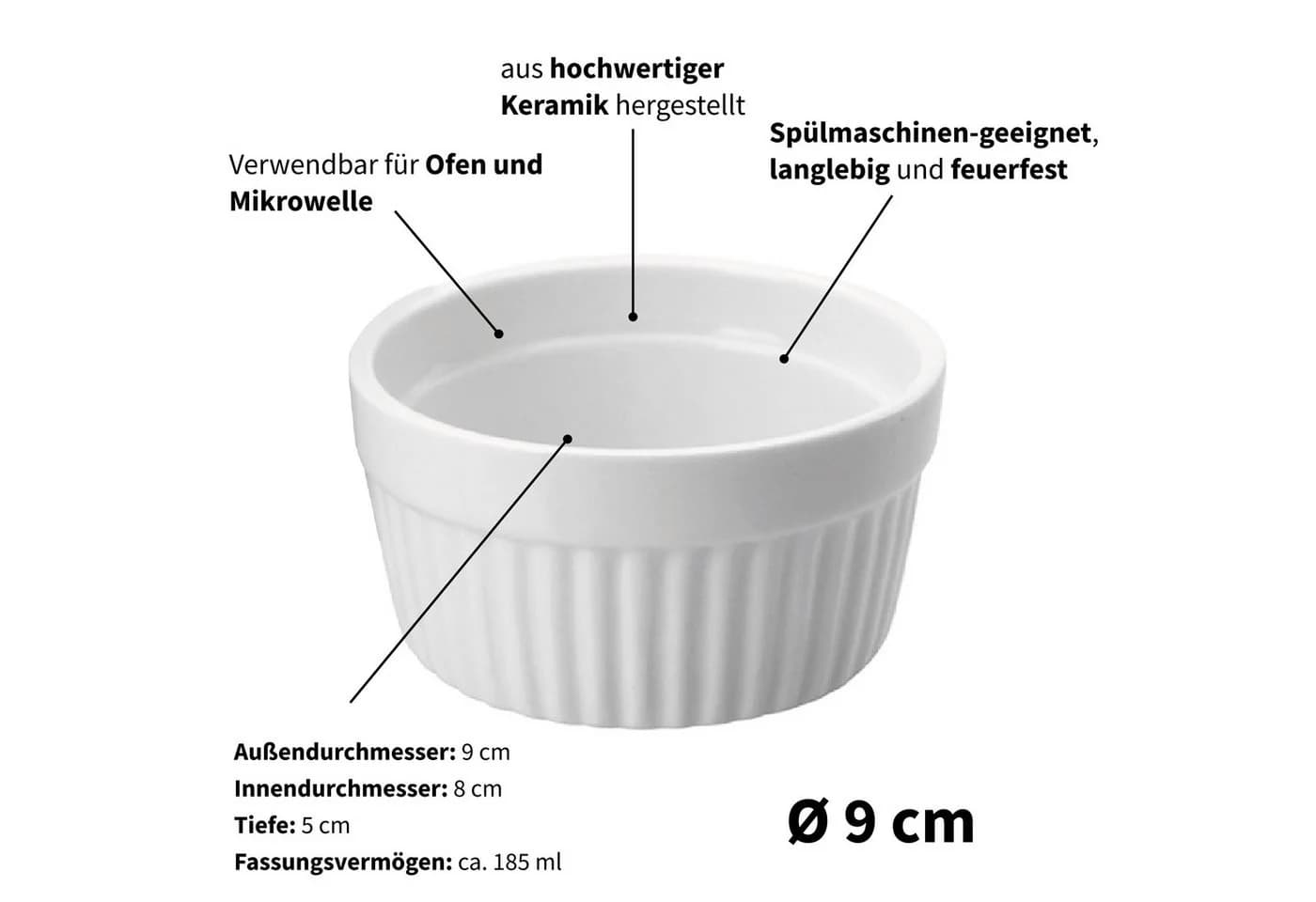 ToCi Keramik Creme Brulee Schälchen 7-tlg. 185 ml