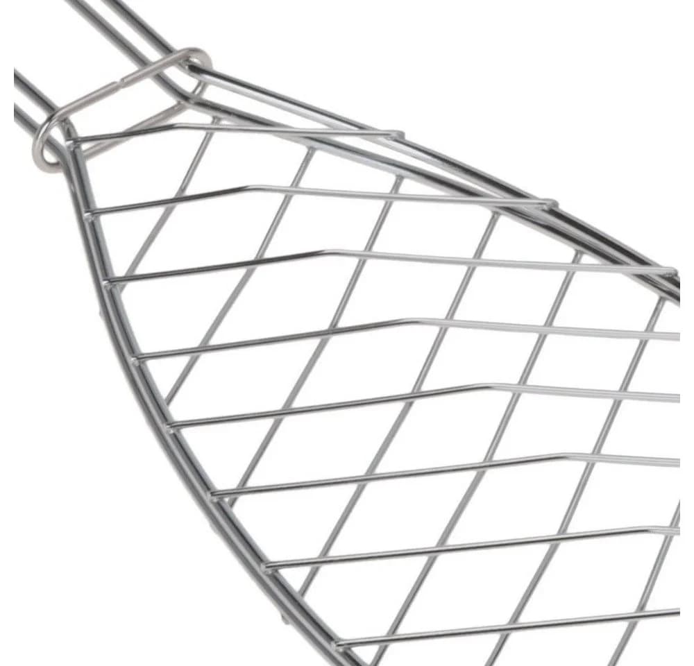 ToCi Grillguthalter 4 Stk. Fisch-Griller mit Holzgriff klappbar silber - Bild 5