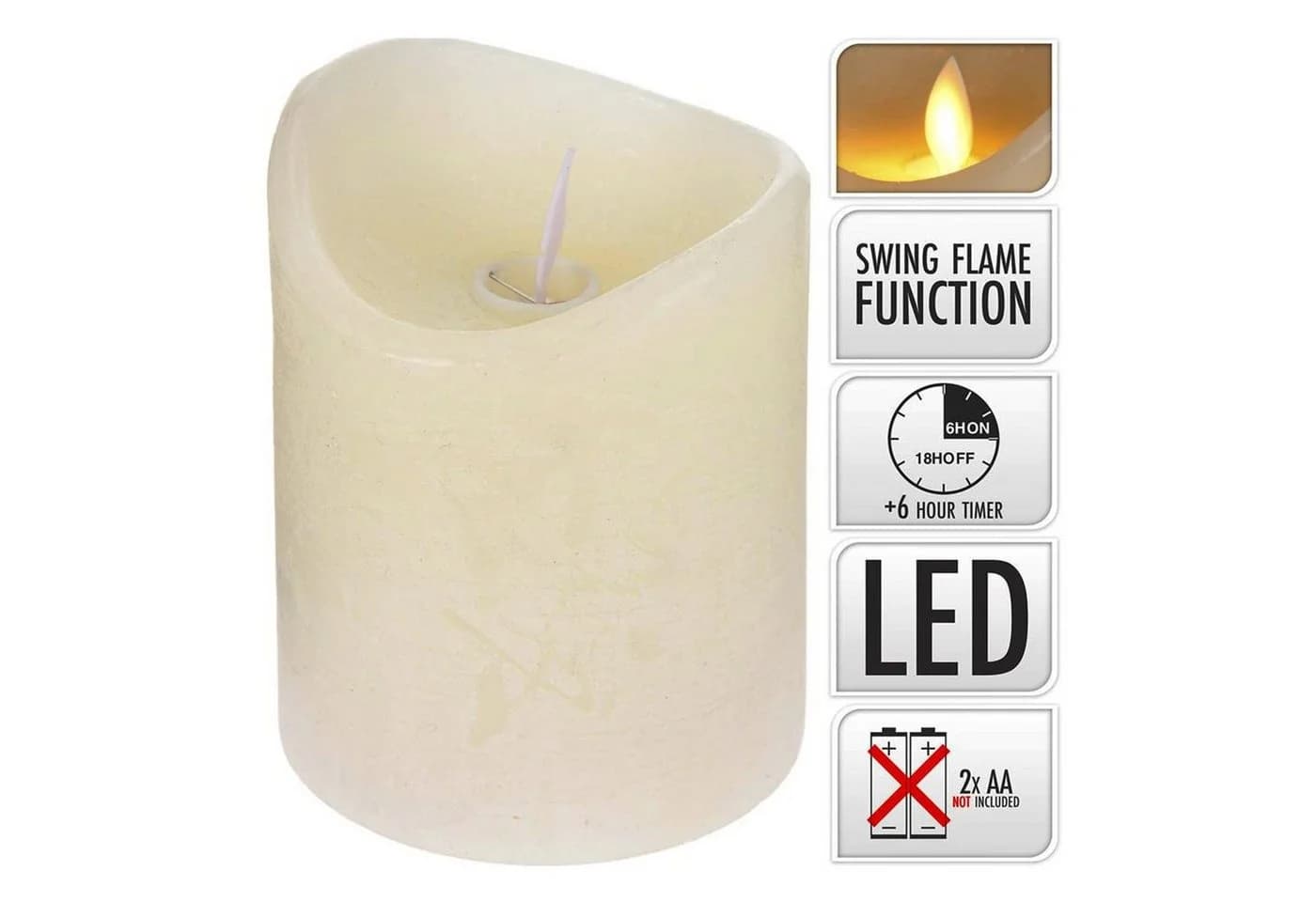 ToCi LED-Kerze 4er Set Echtwachs mit Timer Creme