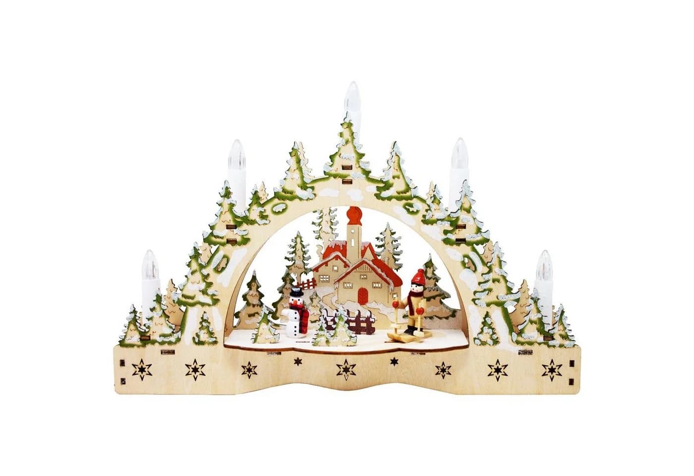 ToCi LED Schwibbogen mit 5 LED-Kerzen Weihnachts-Dekoration - Bild 2