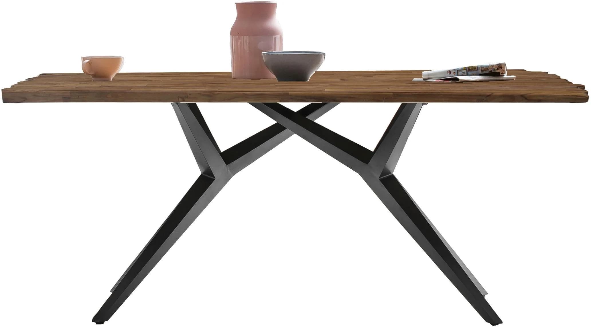 Esstisch SIT Recyceltes Teak Metall Antikschwarz