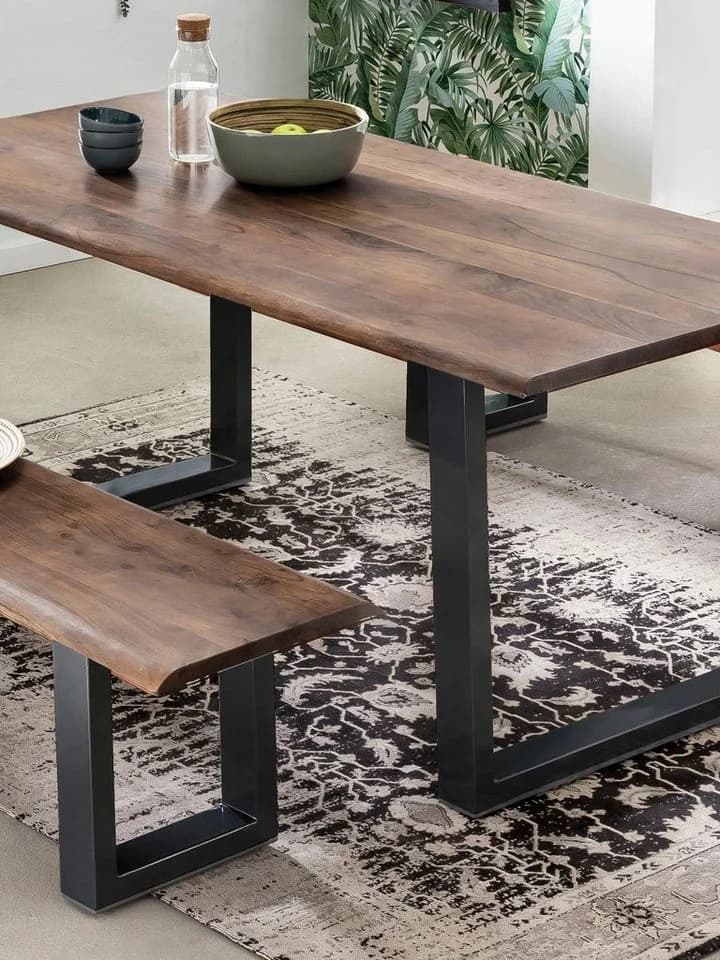 Esstisch SIT Tops&Tables Akazie Nussbaumfarbig mit Baumkante