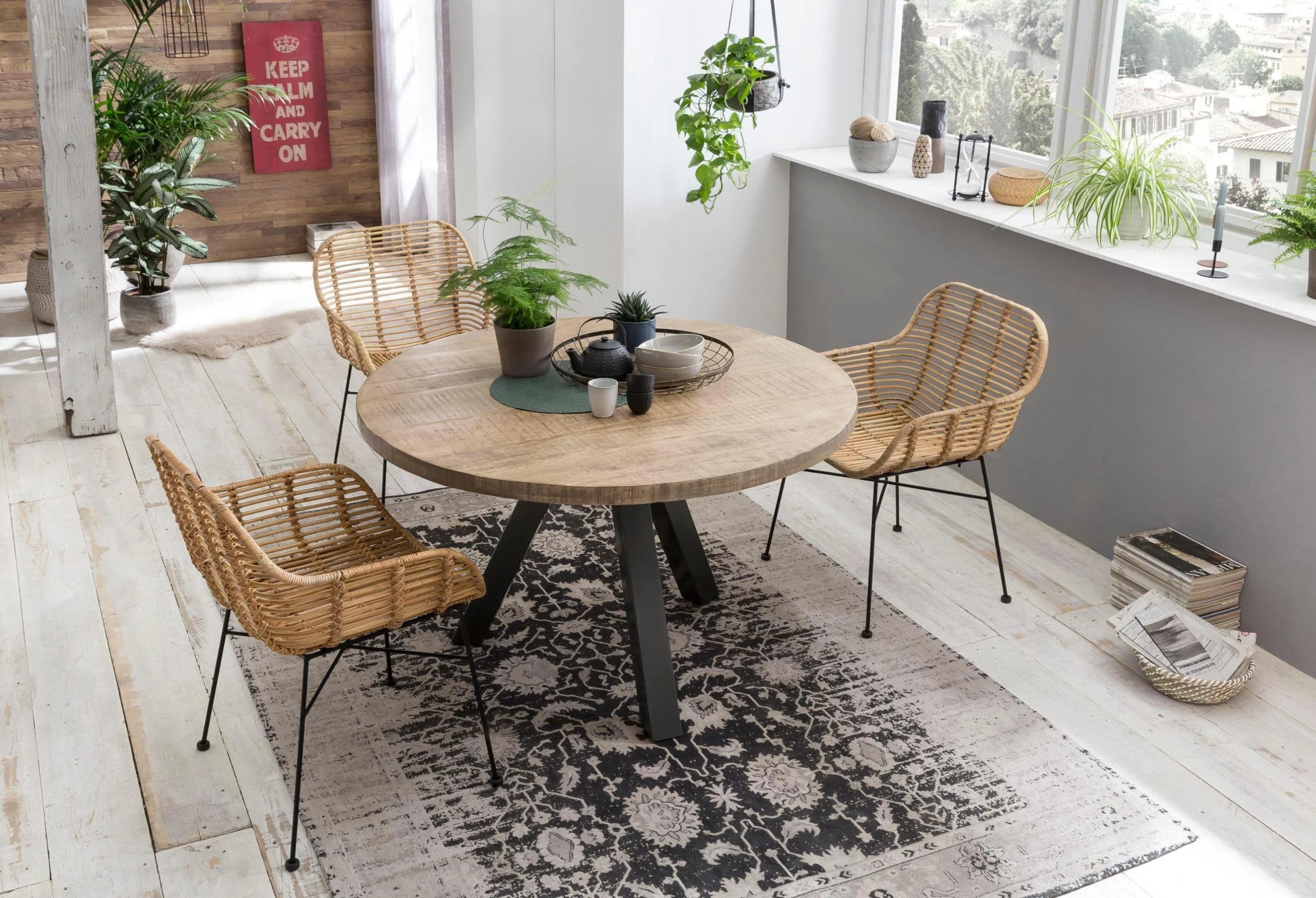 SIT Esstisch Runder Mangoholz-Tisch Vintage 120 cm