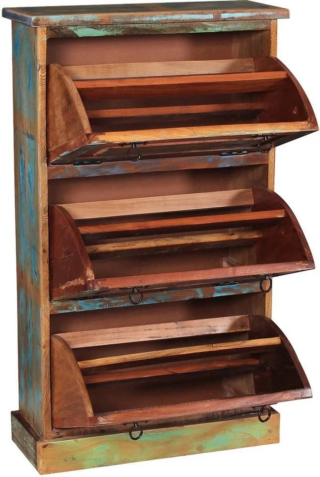Schuhschrank SIT Riverboat Bunt Massivholz 3 Klappen - Bild 5